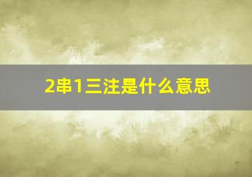 2串1三注是什么意思