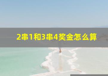 2串1和3串4奖金怎么算