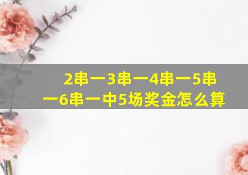 2串一3串一4串一5串一6串一中5场奖金怎么算