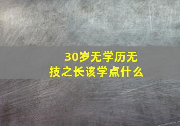 30岁无学历无技之长该学点什么