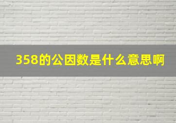 358的公因数是什么意思啊