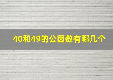 40和49的公因数有哪几个