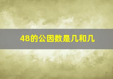 48的公因数是几和几