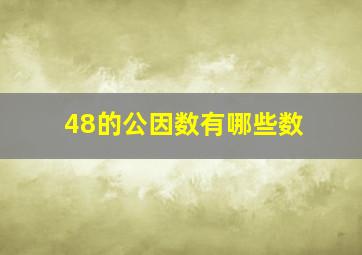 48的公因数有哪些数