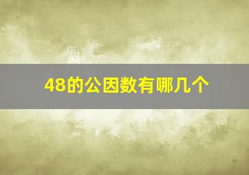 48的公因数有哪几个