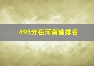 493分在河南省排名