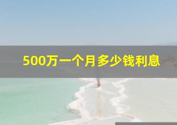 500万一个月多少钱利息