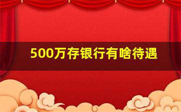 500万存银行有啥待遇