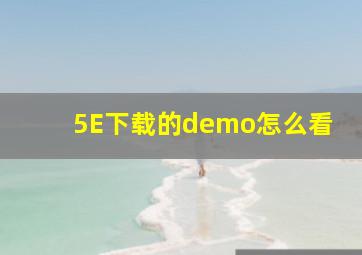 5E下载的demo怎么看