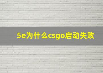 5e为什么csgo启动失败