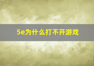 5e为什么打不开游戏