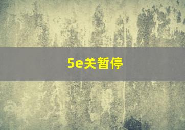 5e关暂停