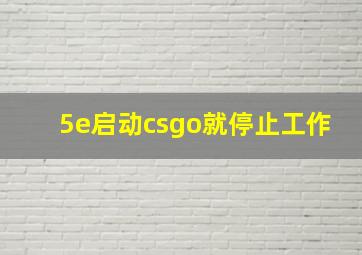 5e启动csgo就停止工作