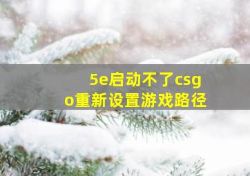 5e启动不了csgo重新设置游戏路径