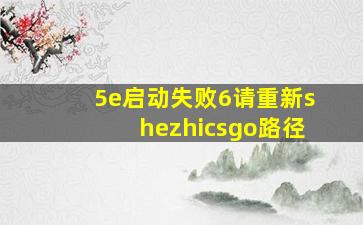 5e启动失败6请重新shezhicsgo路径