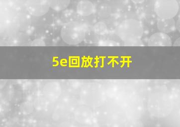 5e回放打不开