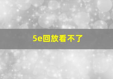 5e回放看不了