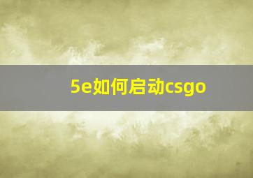 5e如何启动csgo