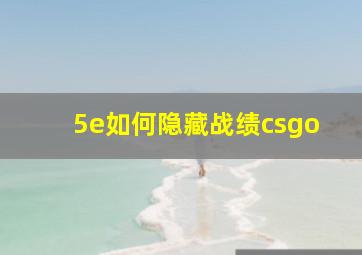 5e如何隐藏战绩csgo