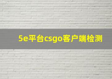 5e平台csgo客户端检测