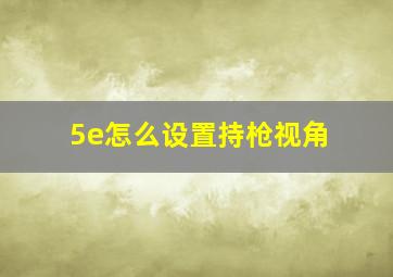 5e怎么设置持枪视角