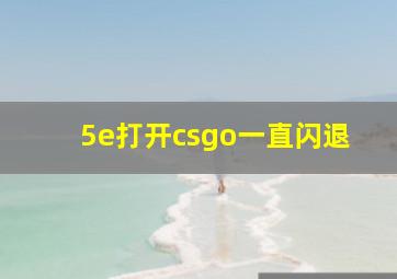 5e打开csgo一直闪退