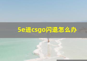 5e进csgo闪退怎么办