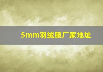 5mm羽绒服厂家地址