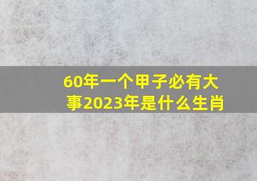 60年一个甲子必有大事2023年是什么生肖