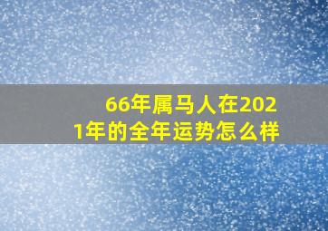 66年属马人在2021年的全年运势怎么样