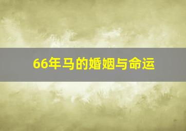 66年马的婚姻与命运