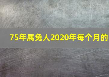 75年属兔人2020年每个月的