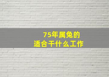 75年属兔的适合干什么工作