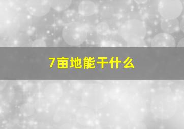 7亩地能干什么