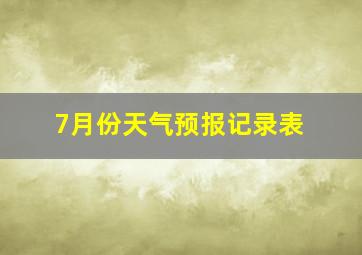 7月份天气预报记录表