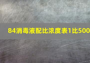 84消毒液配比浓度表1比500