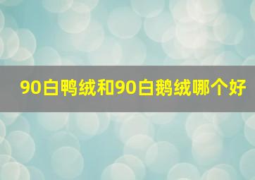 90白鸭绒和90白鹅绒哪个好