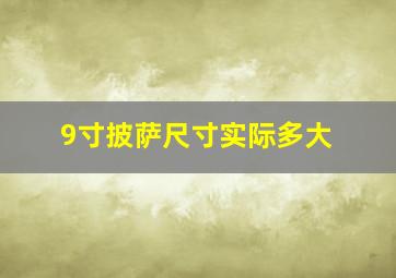 9寸披萨尺寸实际多大