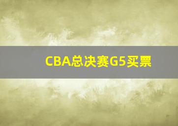 CBA总决赛G5买票