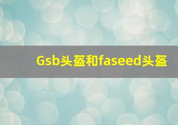 Gsb头盔和faseed头盔