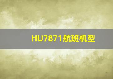 HU7871航班机型