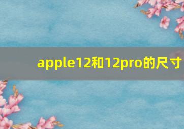 apple12和12pro的尺寸