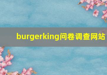 burgerking问卷调查网站