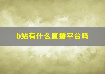 b站有什么直播平台吗