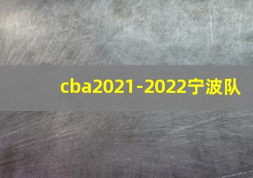 cba2021-2022宁波队