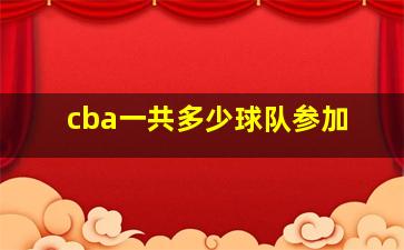 cba一共多少球队参加