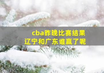 cba昨晚比赛结果辽宁和广东谁赢了呢