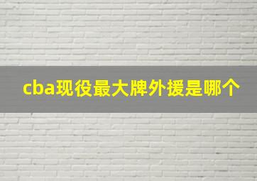 cba现役最大牌外援是哪个