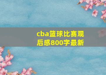 cba篮球比赛观后感800字最新