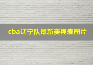 cba辽宁队最新赛程表图片